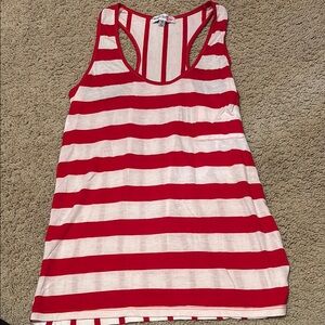 Red and White Striped Tank Top
